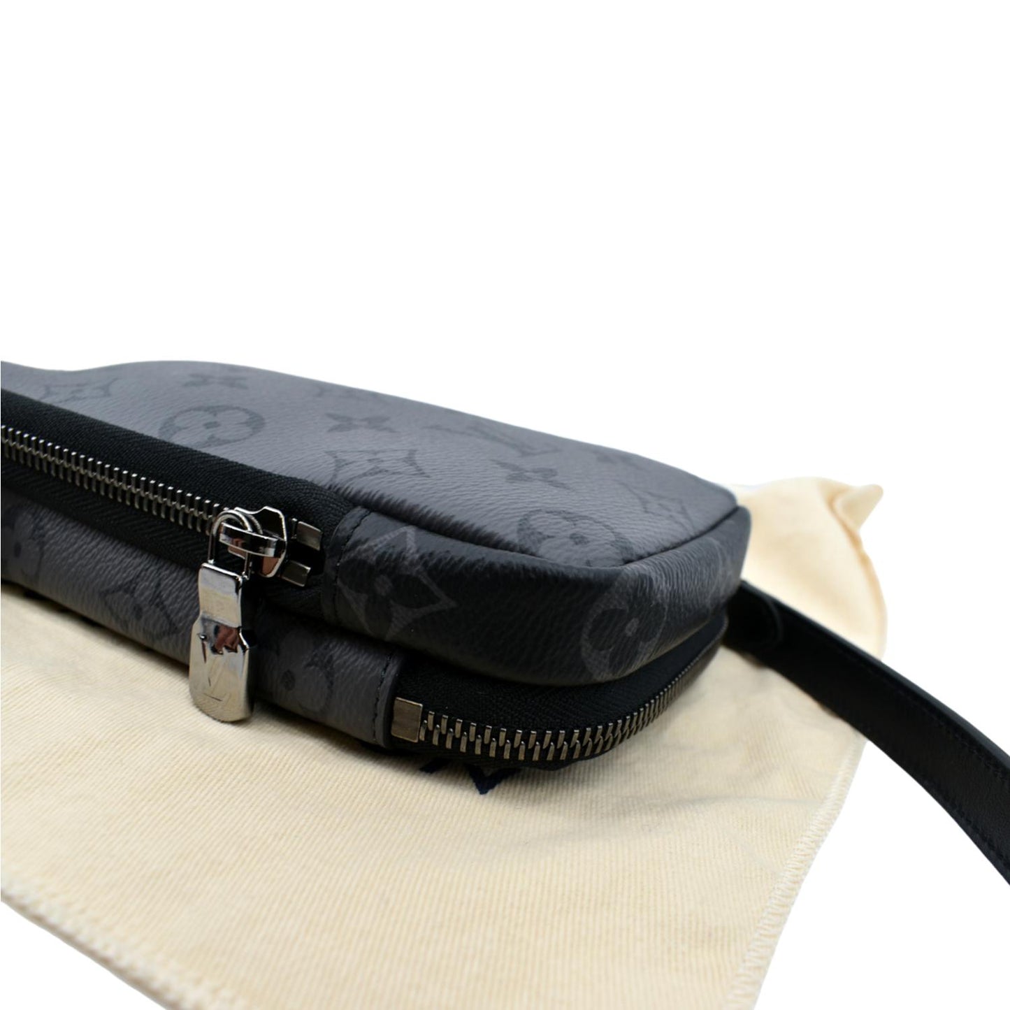 LOUIS VUITTON Double Monogram Eclipse Phone Pouch Black