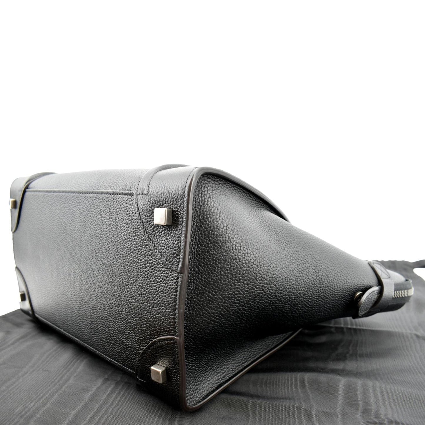 CELINE Drummed Mini Luggage Calfskin Leather Tote Bag Black - Hot Deals