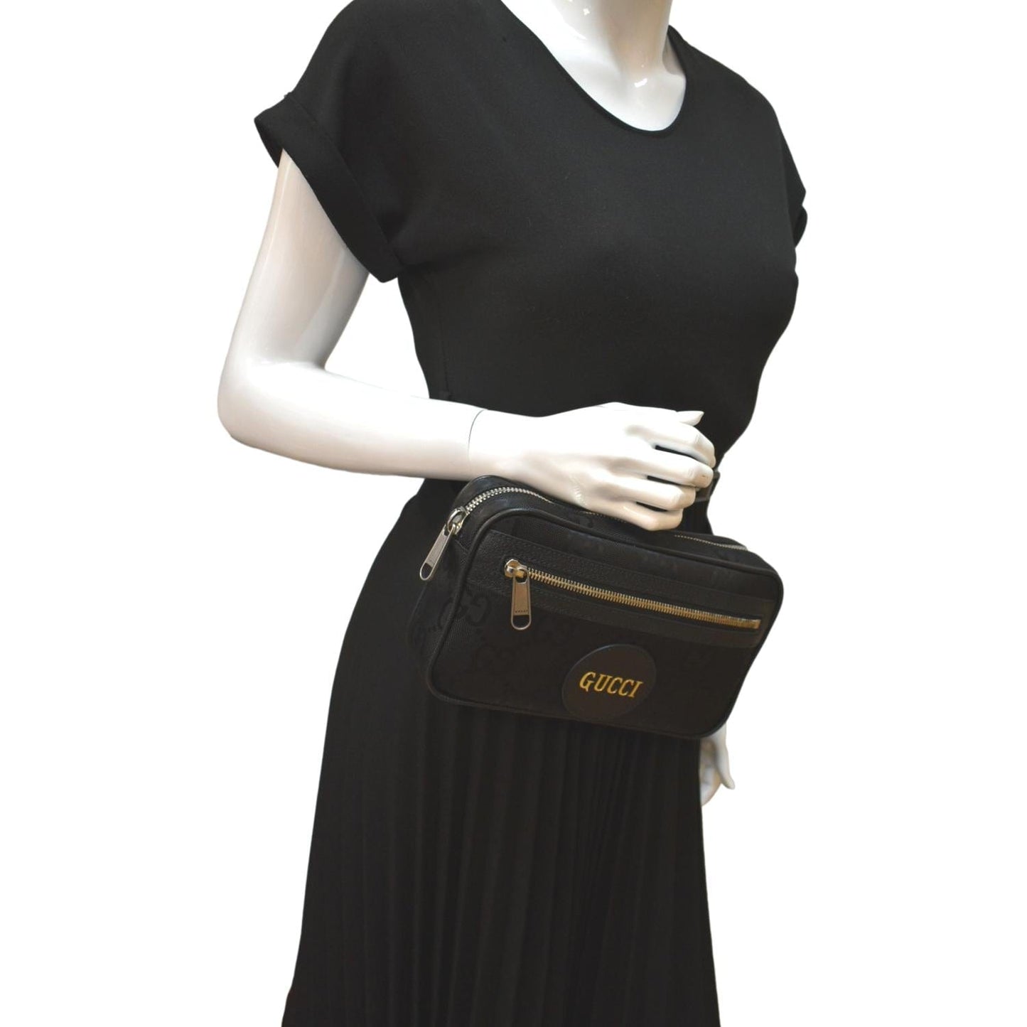 GUCCI Off The Grid GG Nylon Belt Bag Black 631341