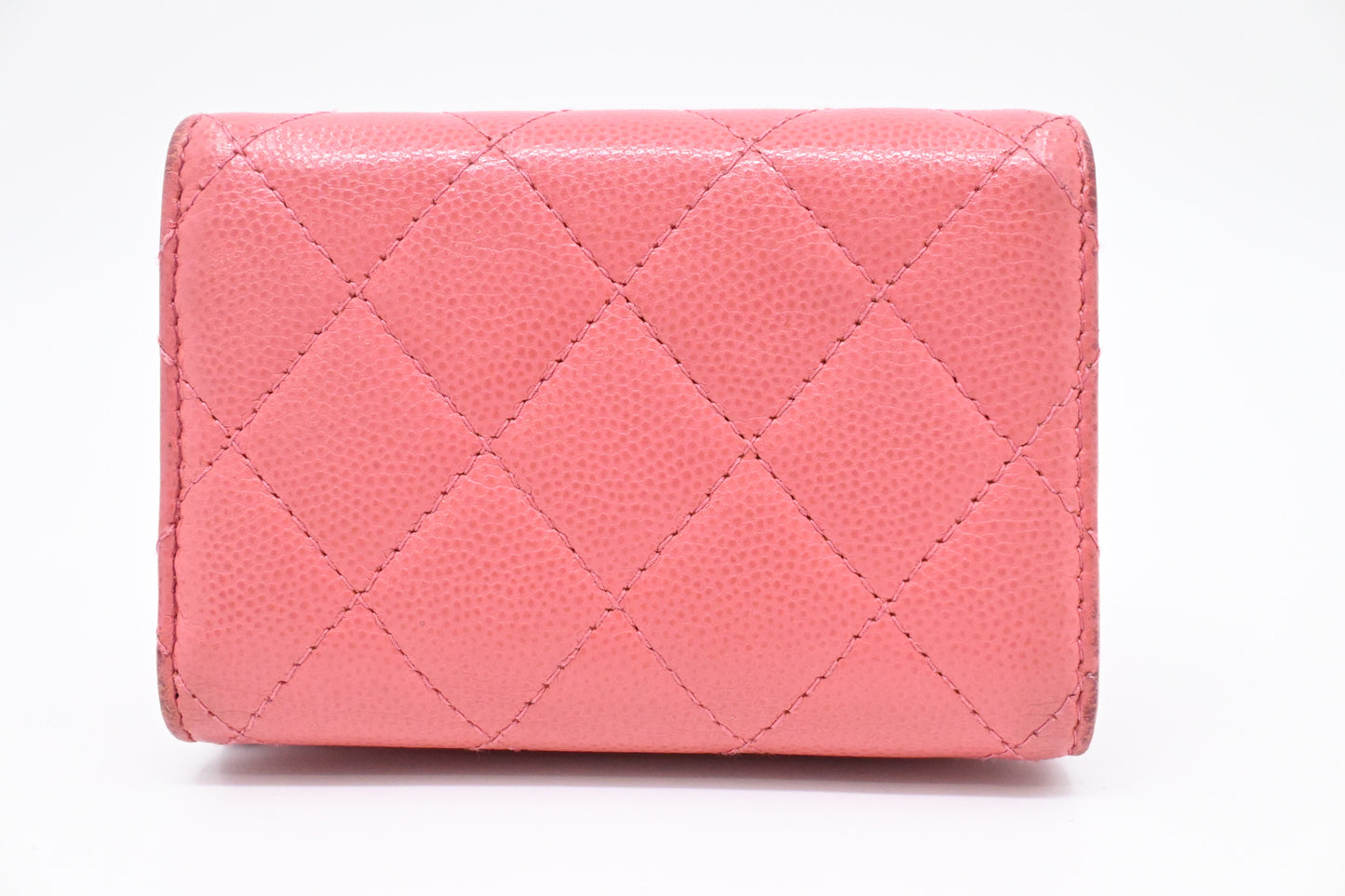Chanel Compact Wallet in Pink Caviar Matelasse Leather