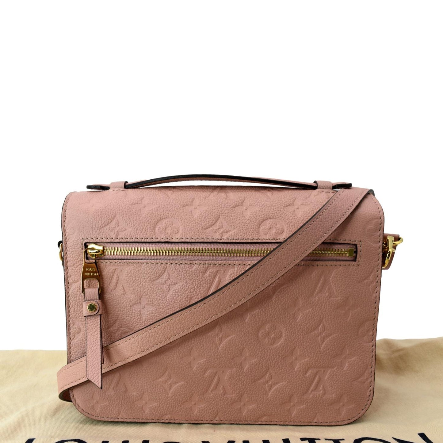LOUIS VUITTON Metis Pochette Empreinte Leather Crossbody Bag Pink