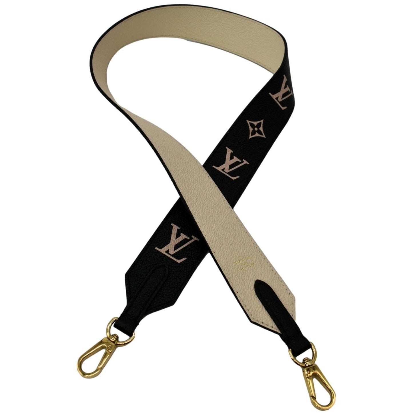 LOUIS VUITTON Bicolor Monogram Empreinte Bag Strap Black