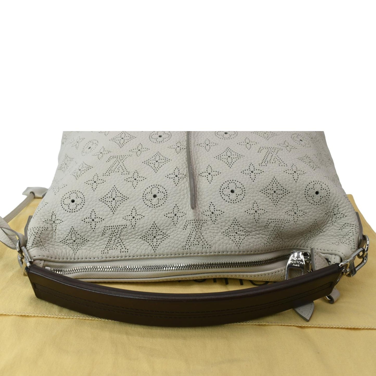 Louis Vuitton Selene PM Mahina Leather Tote Shoulder Bag Cream