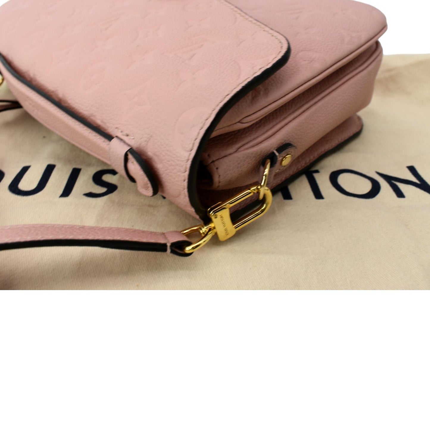 LOUIS VUITTON Metis Pochette Empreinte Leather Crossbody Bag Pink
