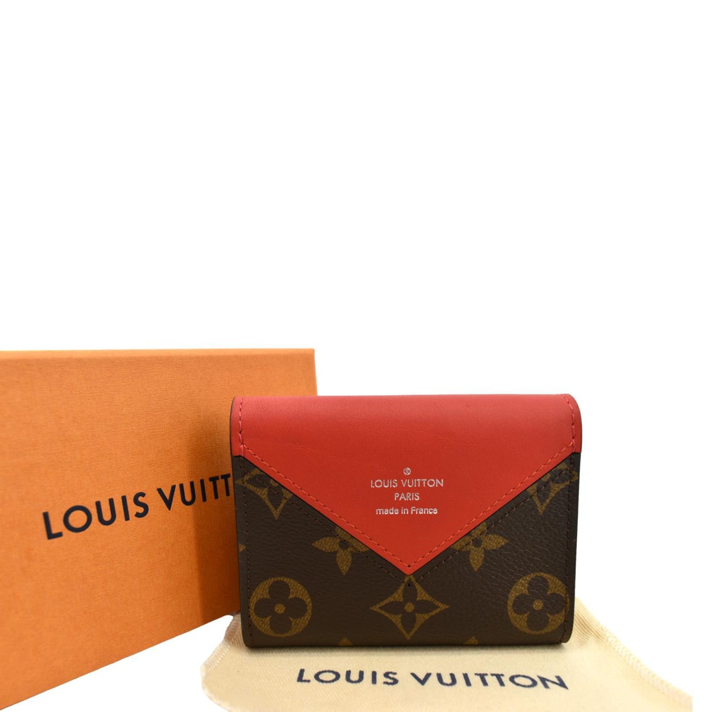 LOUIS VUITTON Zoe Monogram Leather Wallet Cerise
