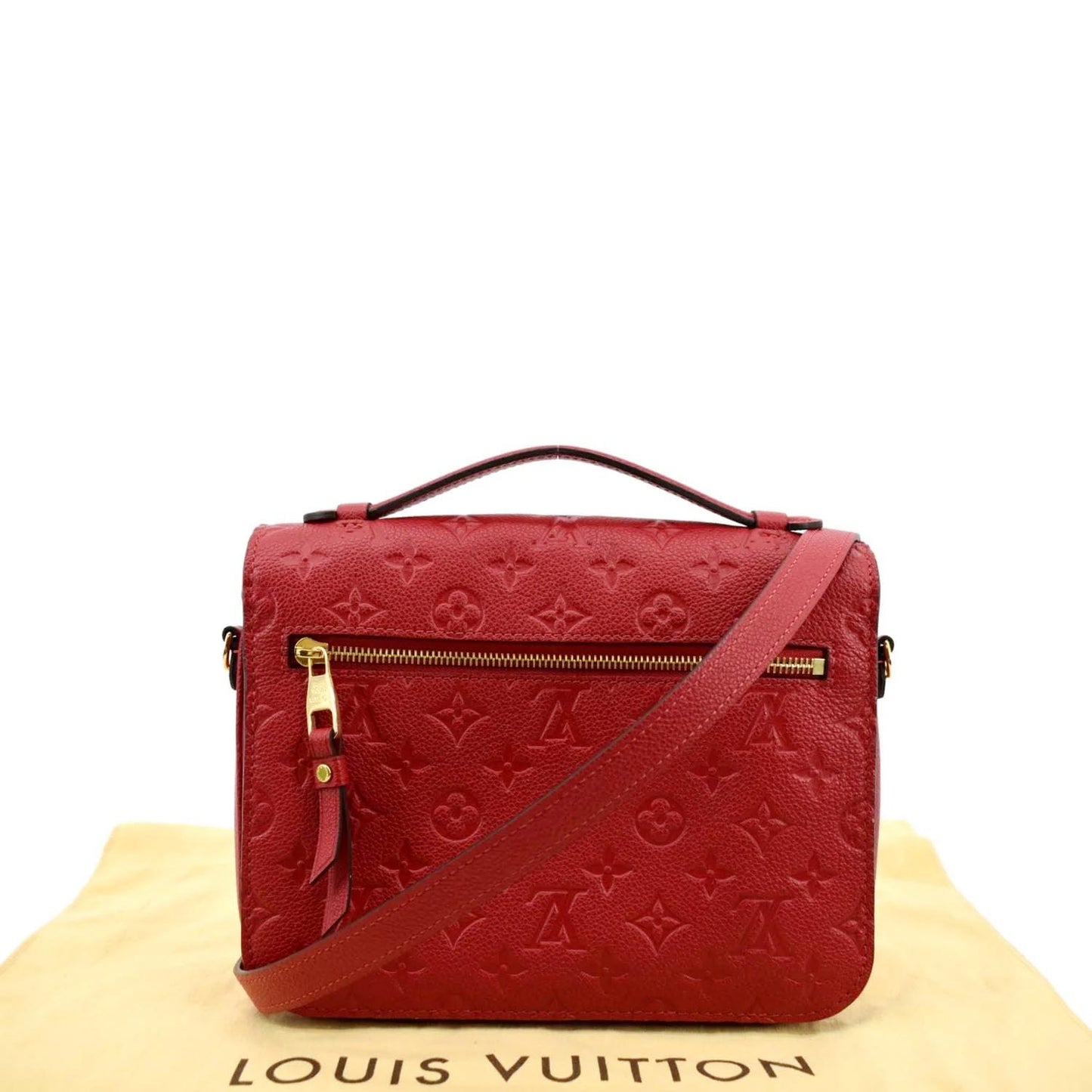 LOUIS VUITTON Metis Pochette Empreinte Leather Crossbody Bag Red