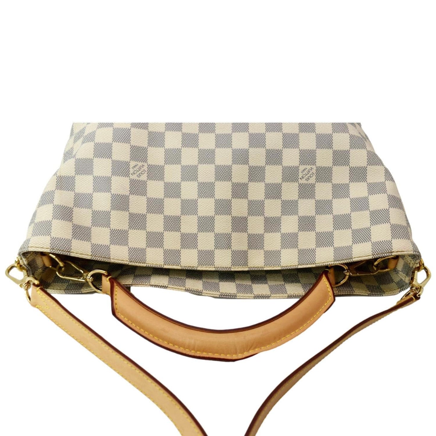 LOUIS VUITTON Soffi Damier Azur Satchel Shoulder Bag White