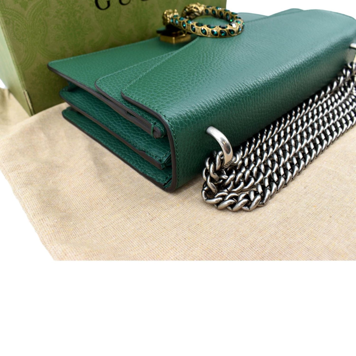 GUCCI Dionysus Small Leather Shoulder Bag Emerald Green 400249