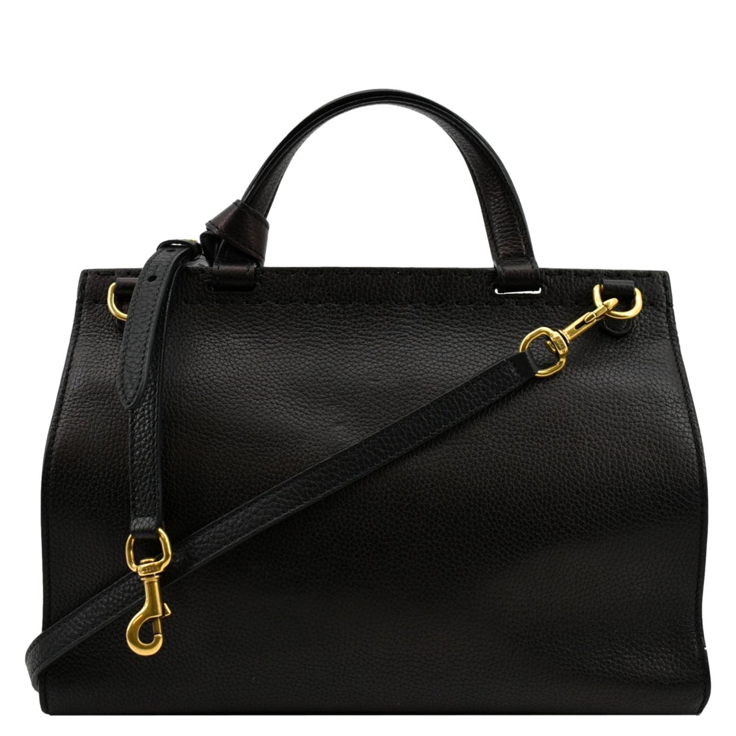 GUCCI GG Marmont Leather Top Handle Shoulder Bag Black 442622