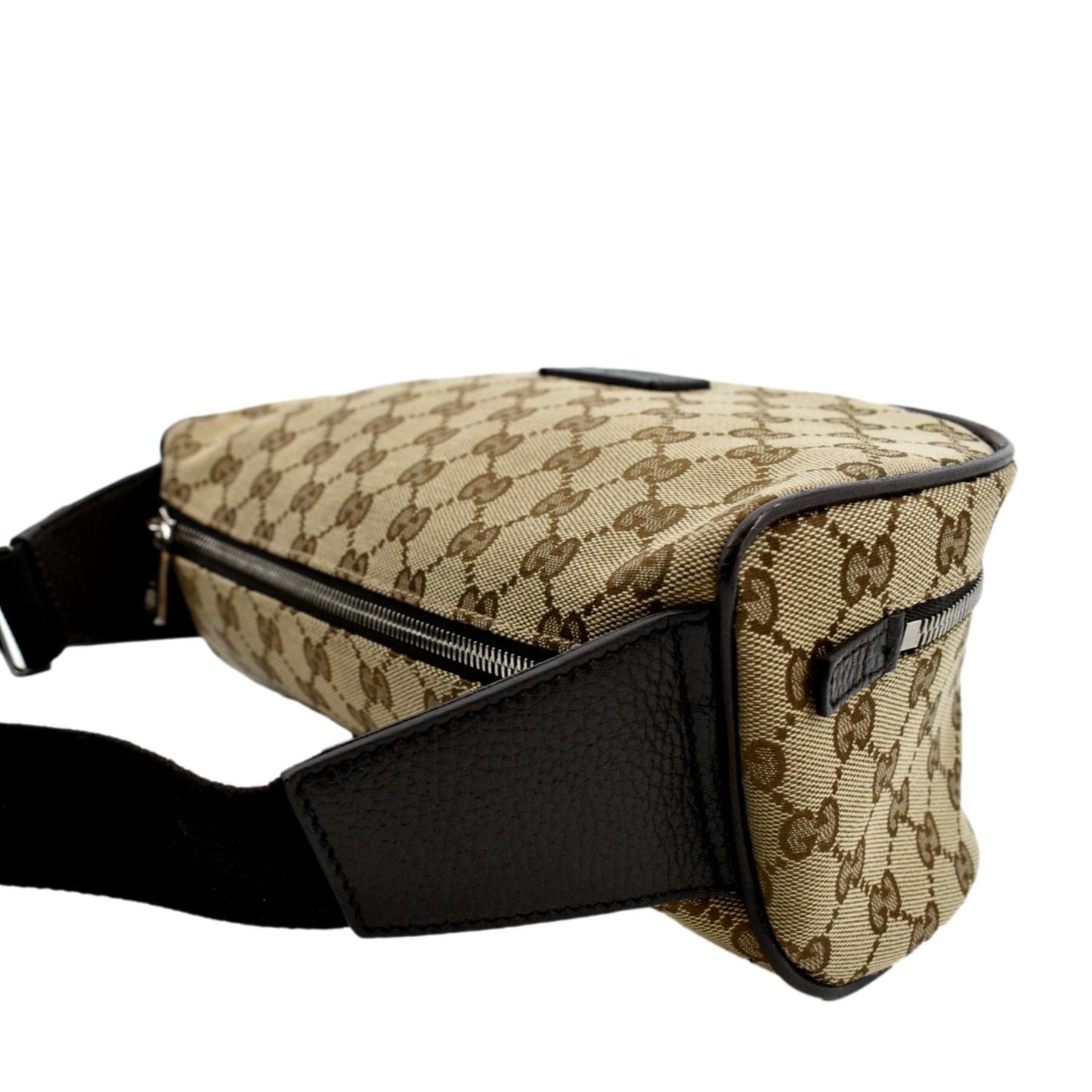 GUCCI Waist Pouch GG Canvas Belt Bag Beige 630915