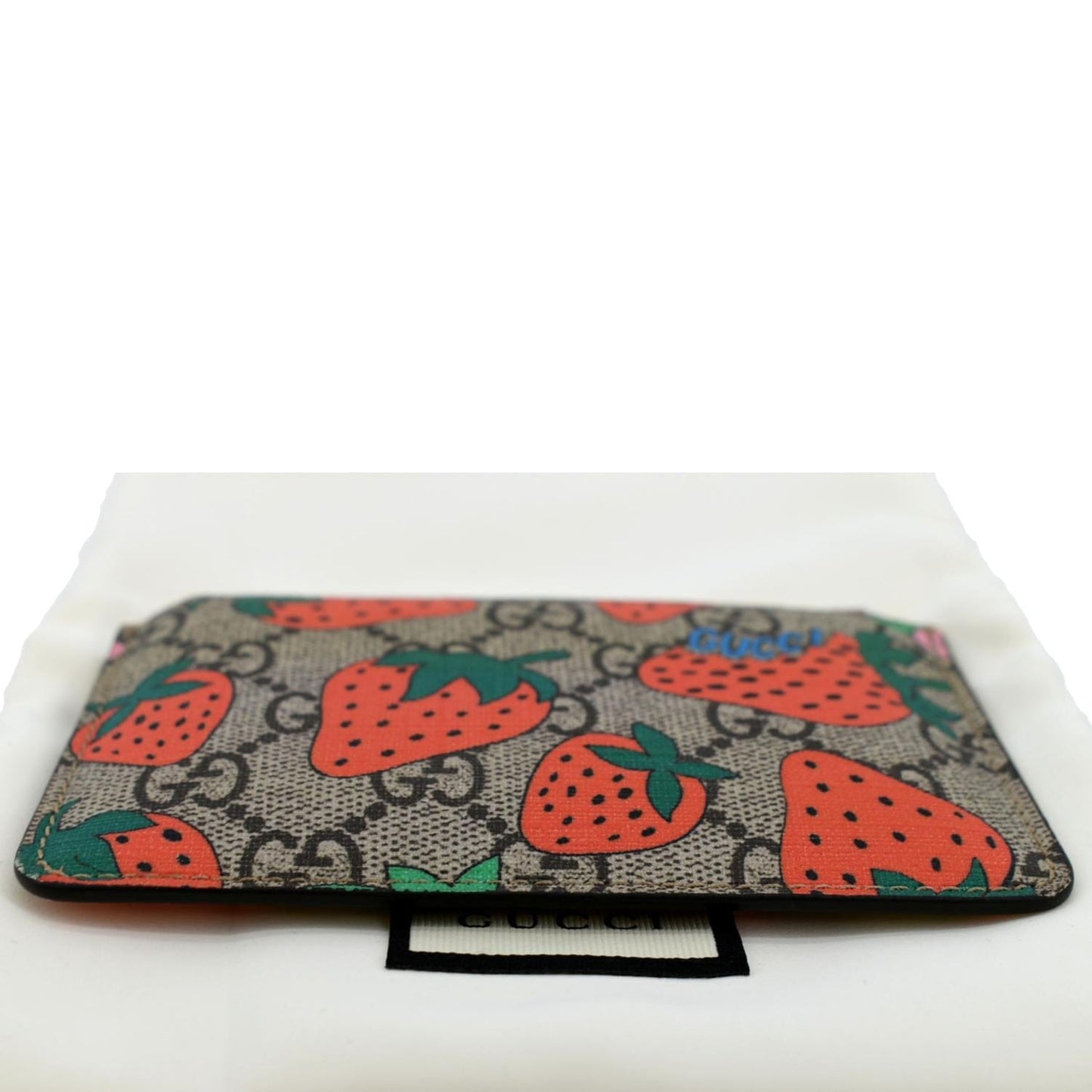 GUCCI Strawberry Printed Monogram Canvas Key Case Multicolor 573841