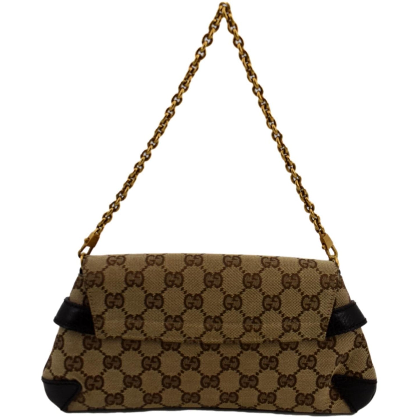 GUCCI Horsebit GG Canvas Clutch Bag Beige 114923