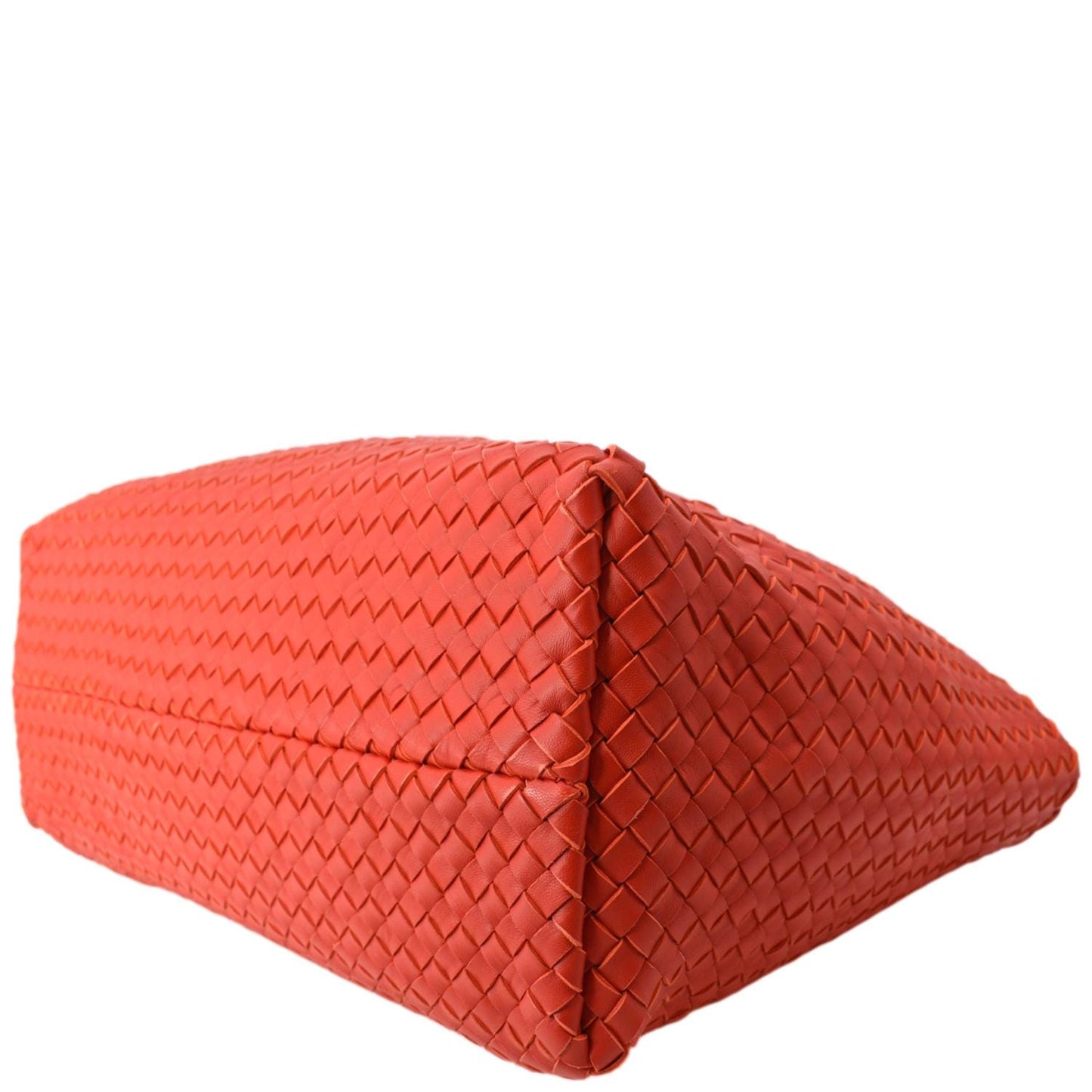 BOTTEGA VENETA Medium Cabat Intreccio Leather Tote Bag Red