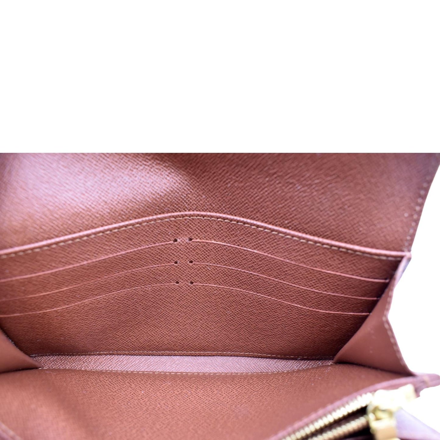 LOUIS VUITTON Sarah Monogram Canvas Wallet Brown