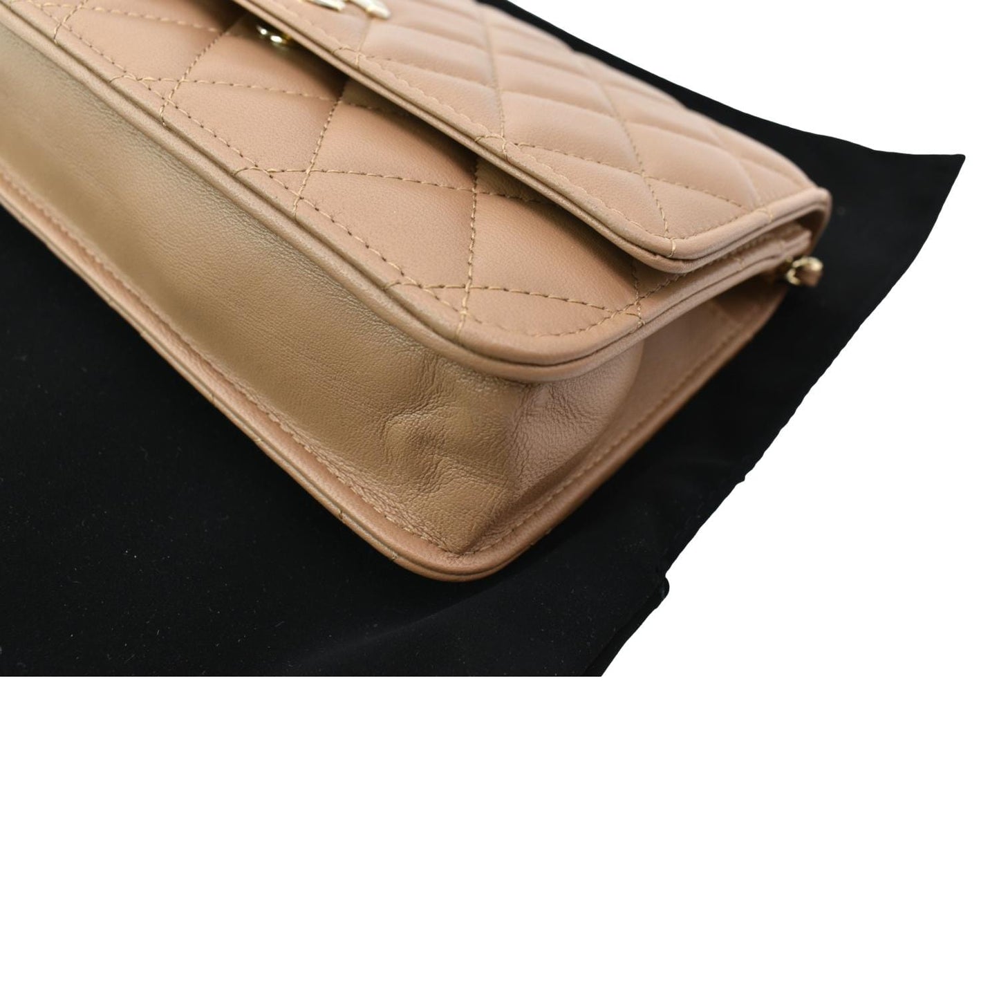CHANEL Trendy CC Lambskin Leather Wallet On Chain Crossbody Bag Brown