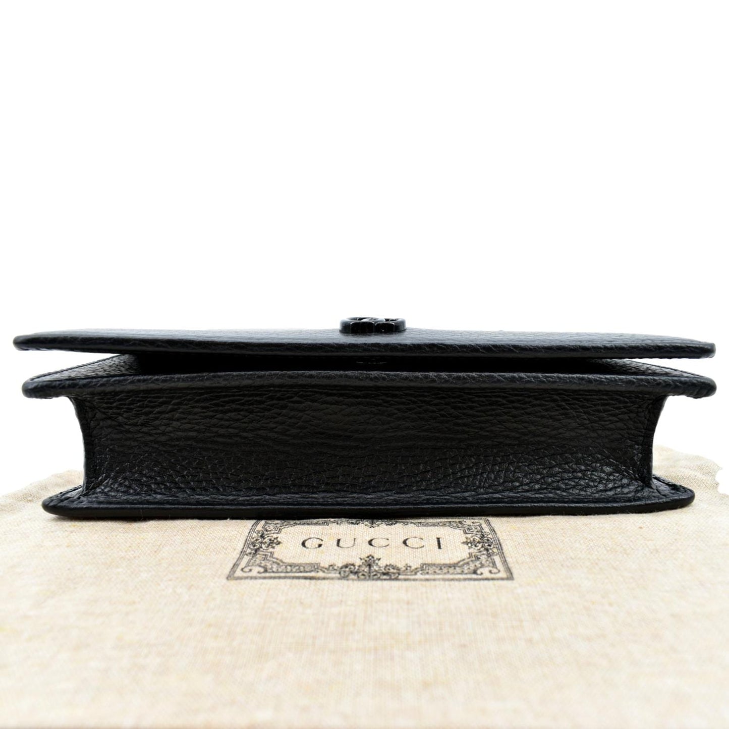 GUCCI GG Marmont WOC Leather Chain Crossbody Bag Black 497985