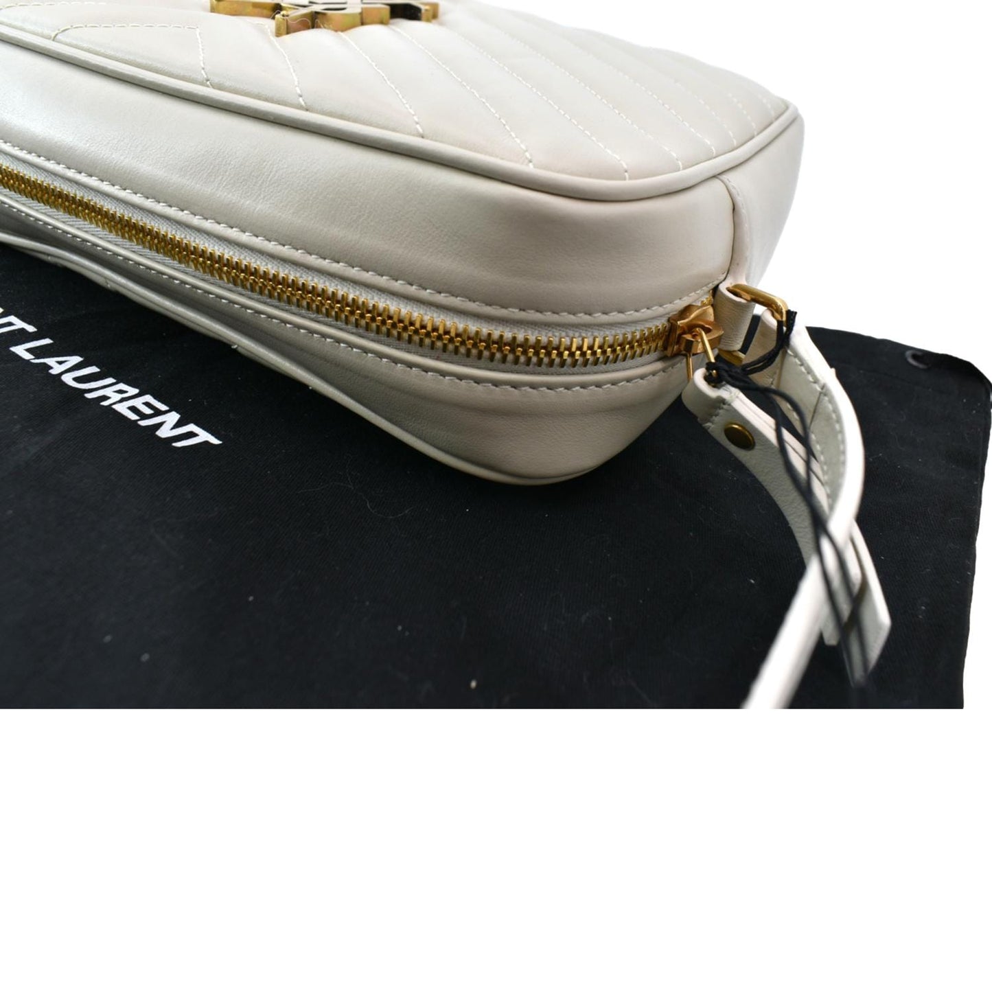 YVES SAINT LAURENT Mini Lou Matelasse Leather Camera Bag White