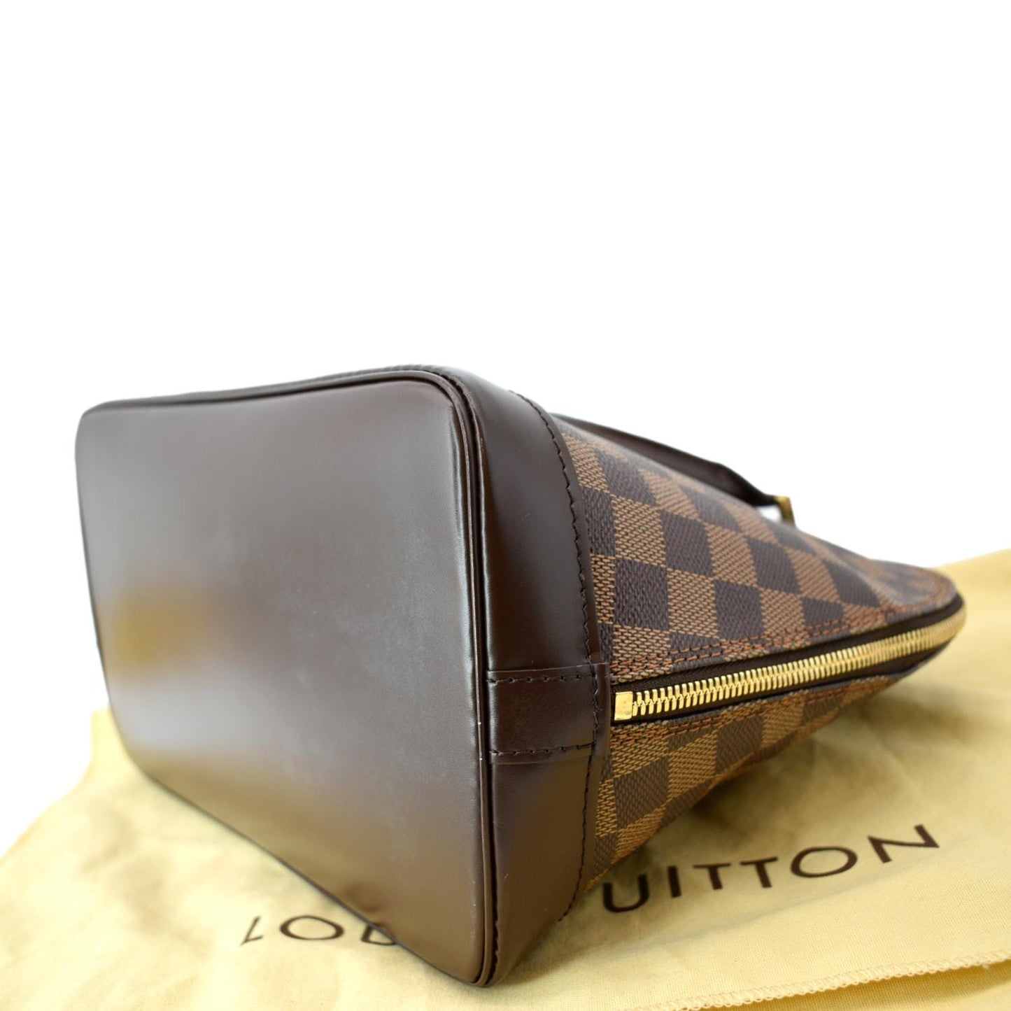 LOUIS VUITTON Alma PM Damier Ebene Satchel Bag Brown