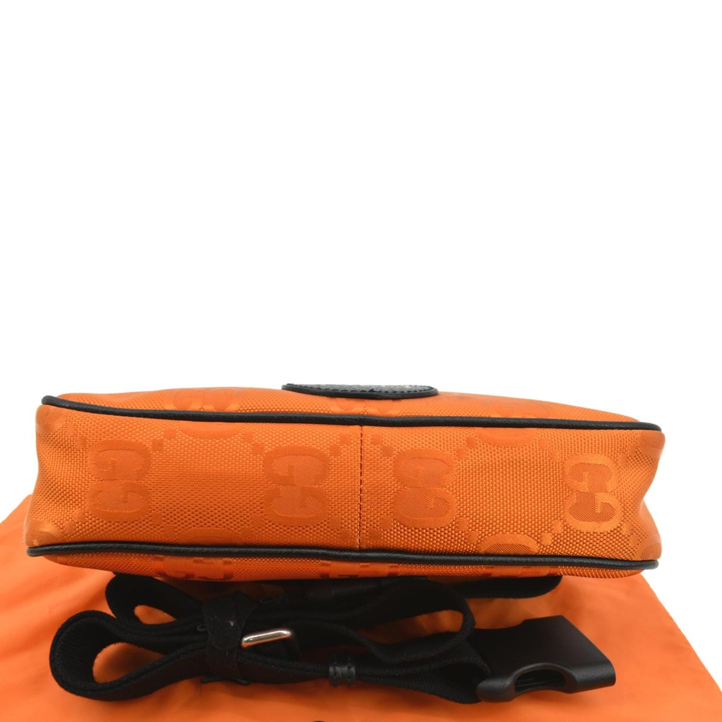 GUCCI Of The Grid Nylon Leather Belt Bag Orange 631341