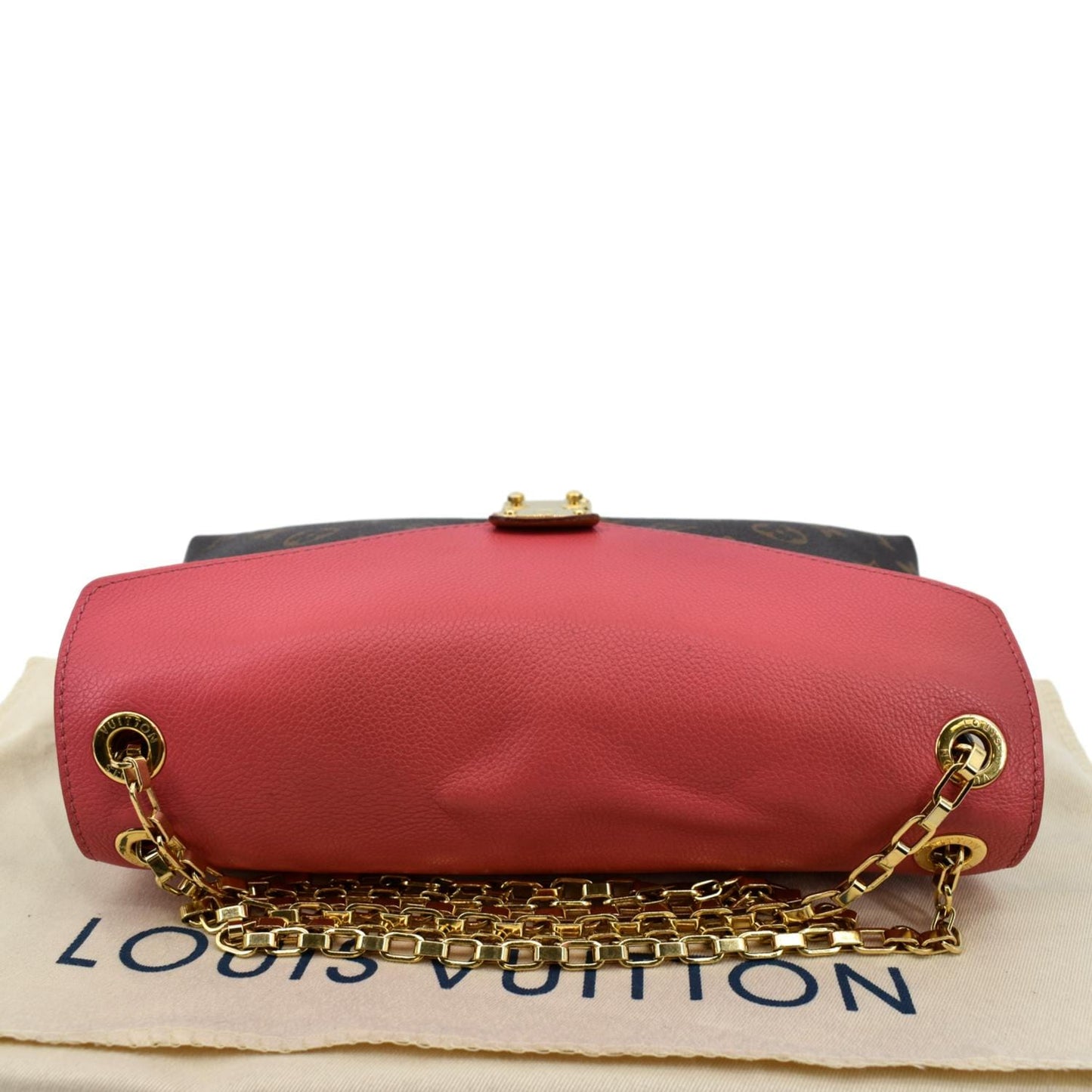 LOUIS VUITTON Pallas Chain Monogram Canvas Crossbody Bag Brown