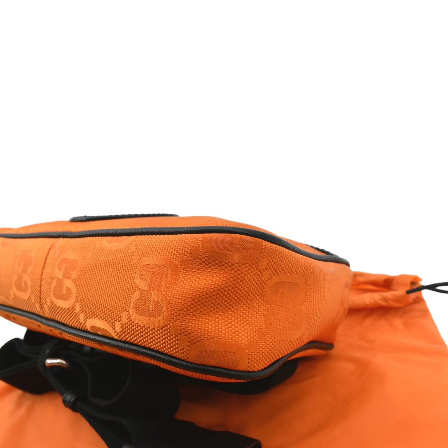 GUCCI Of The Grid Nylon Leather Belt Bag Orange 631341