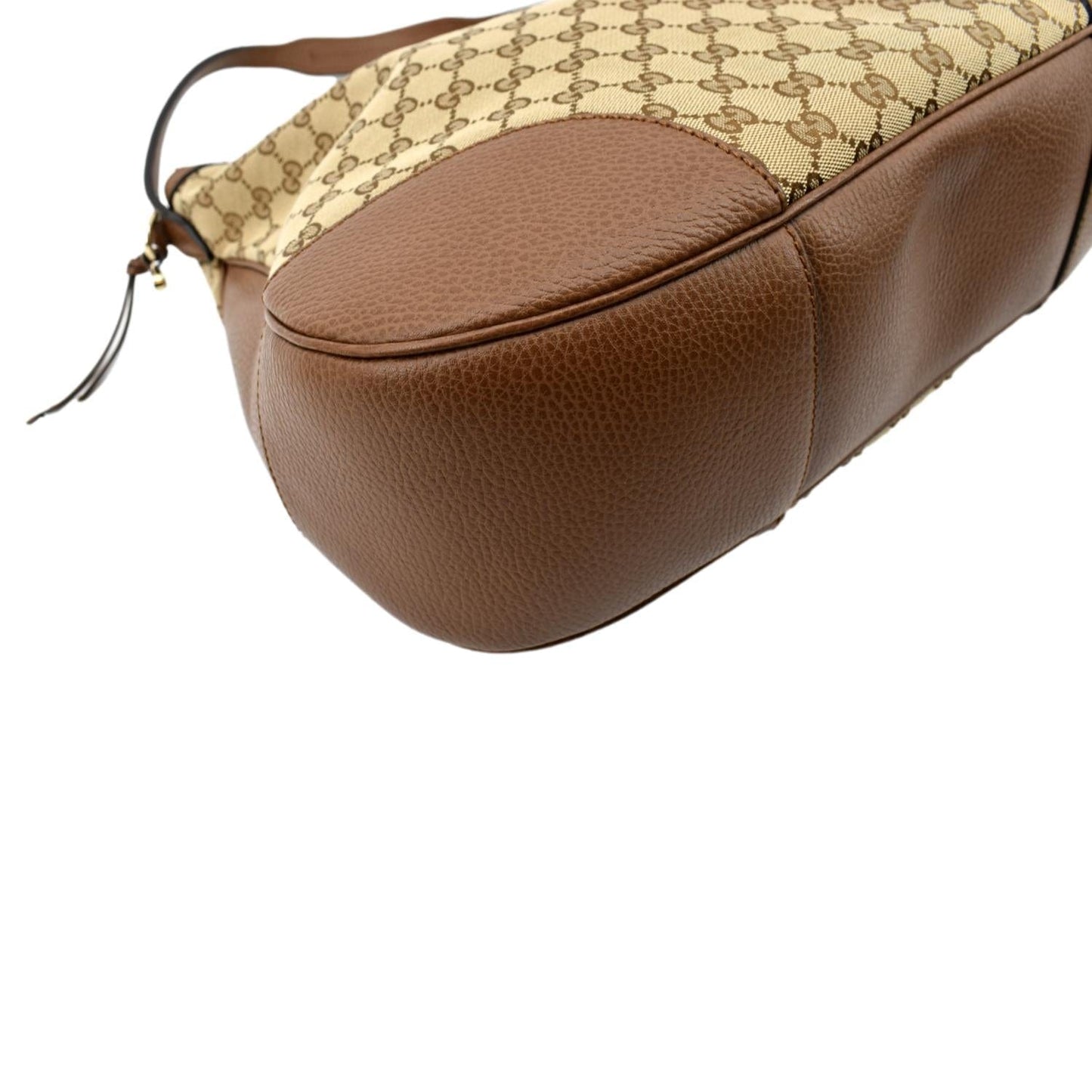 GUCCI Large Bree GG Canvas Hobo Bag Brown 449244