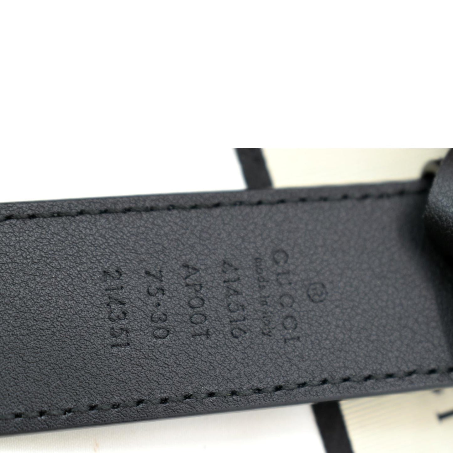 GUCCI Double G Buckle Leather Belt Black 414516