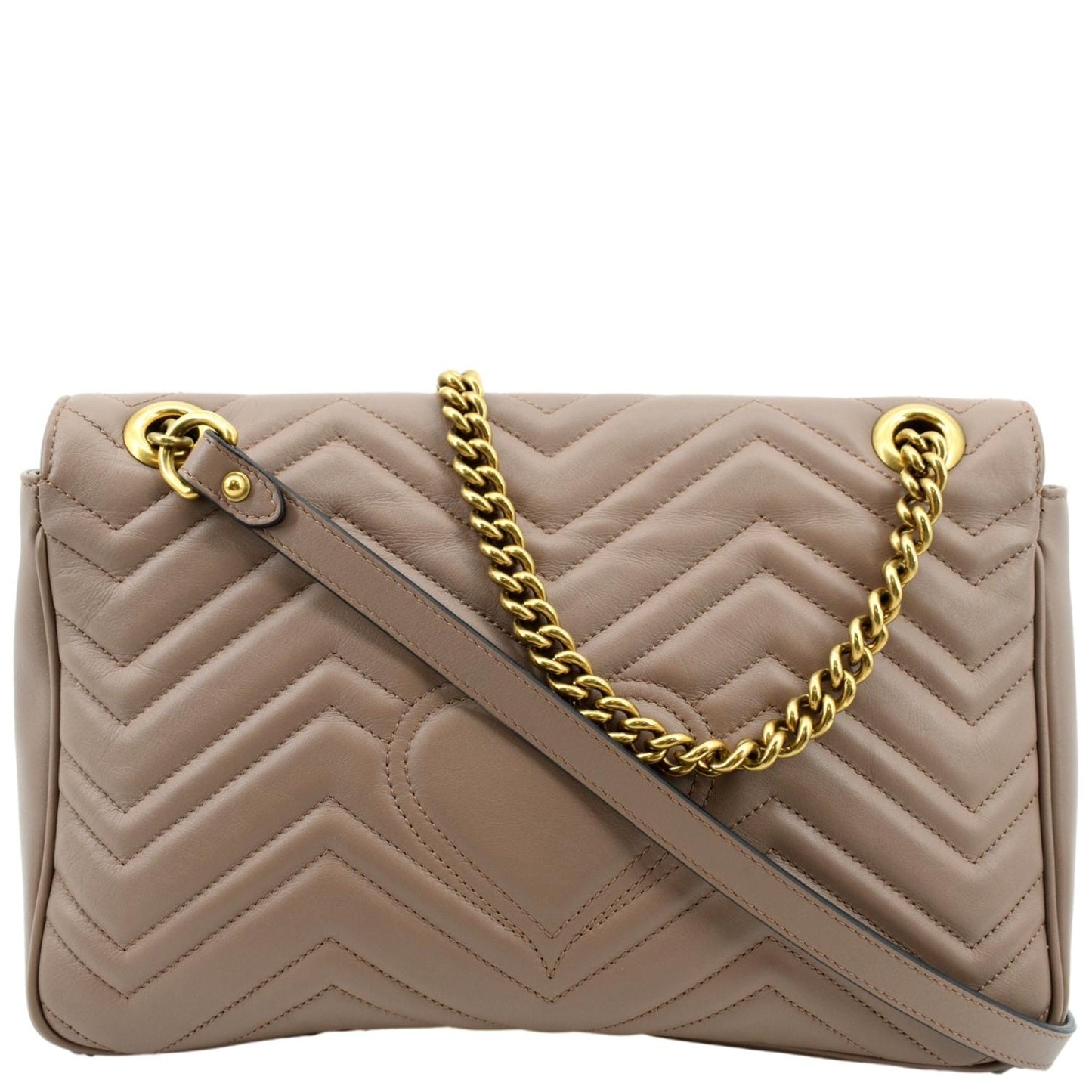 GUCCI GG Marmont Flap Matelasse Leather Crossbody Bag Dusty Pink 443496