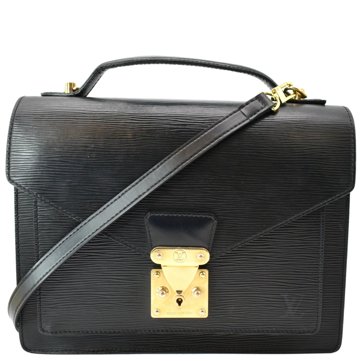 LOUIS VUITTON Monceau EPI Leather Crossbody Bag Black