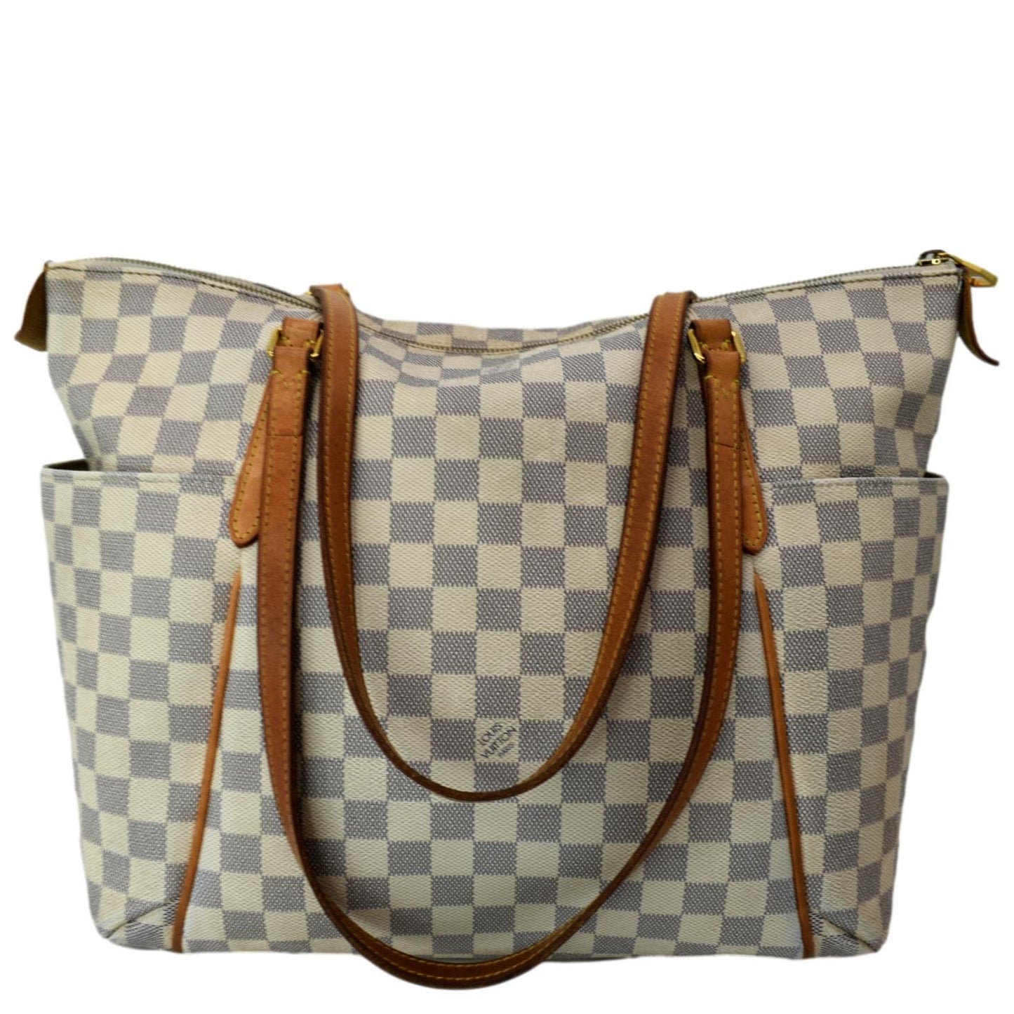 LOUIS VUITTON Totally MM Damier Azur Shoulder Bag White