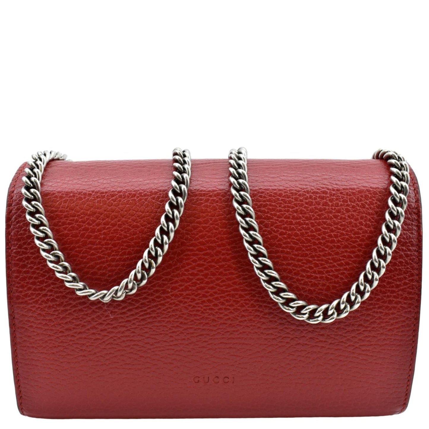 GUCCI Dionysus Mini Leather Chain Crossbody Bag Red 401231
