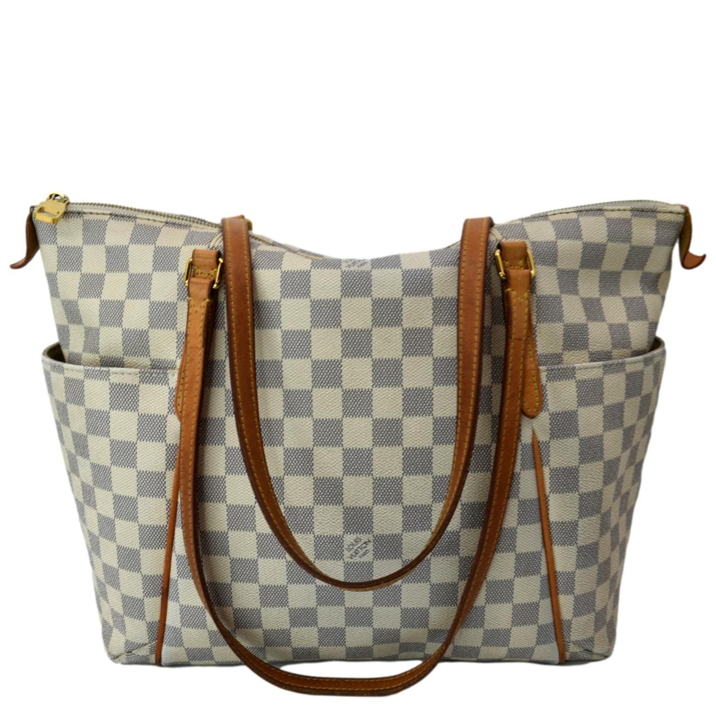 LOUIS VUITTON Totally MM Damier Azur Shoulder Bag White