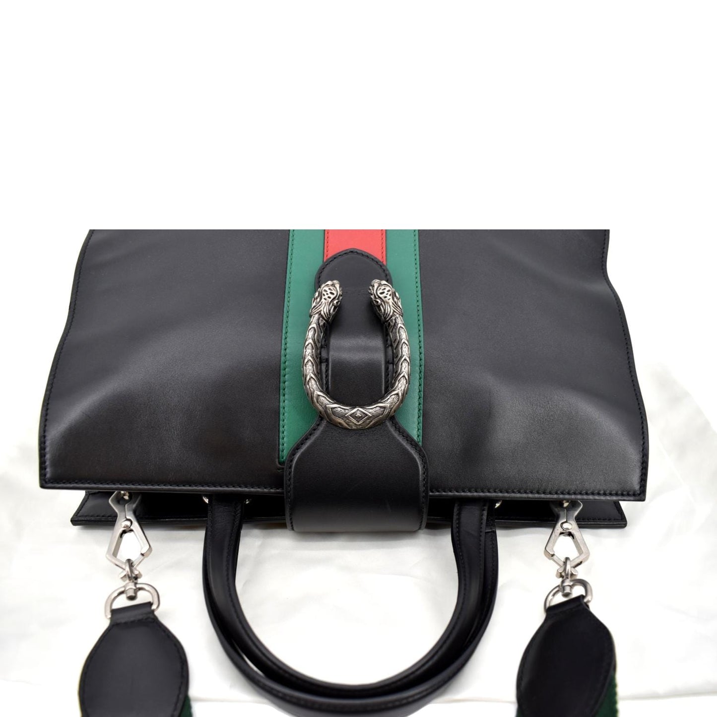 GUCCI Dionysus Leather Tote Bag Black 444167