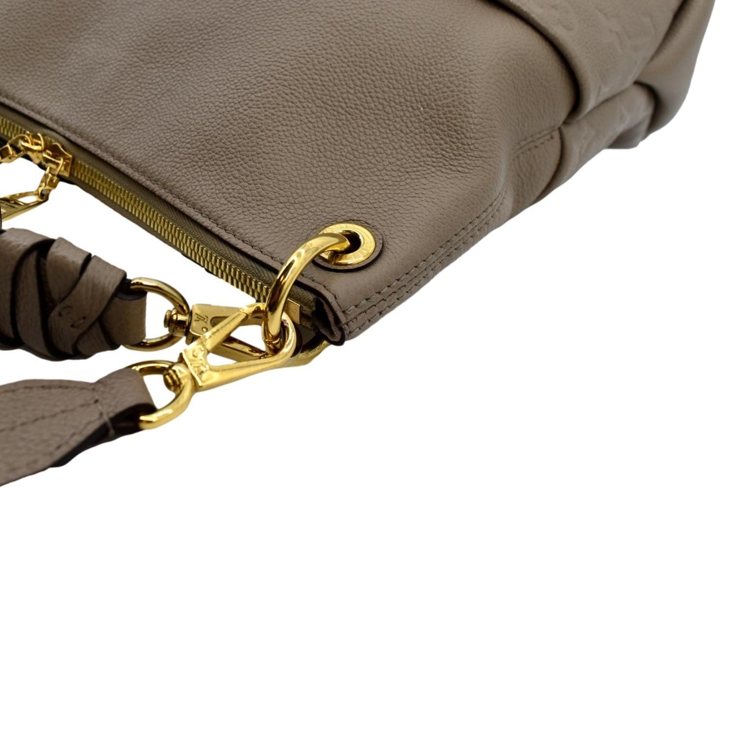 LOUIS VUITTON Maida Monogram Empreinte Leather Hobo Shoulder Bag Tourterelle