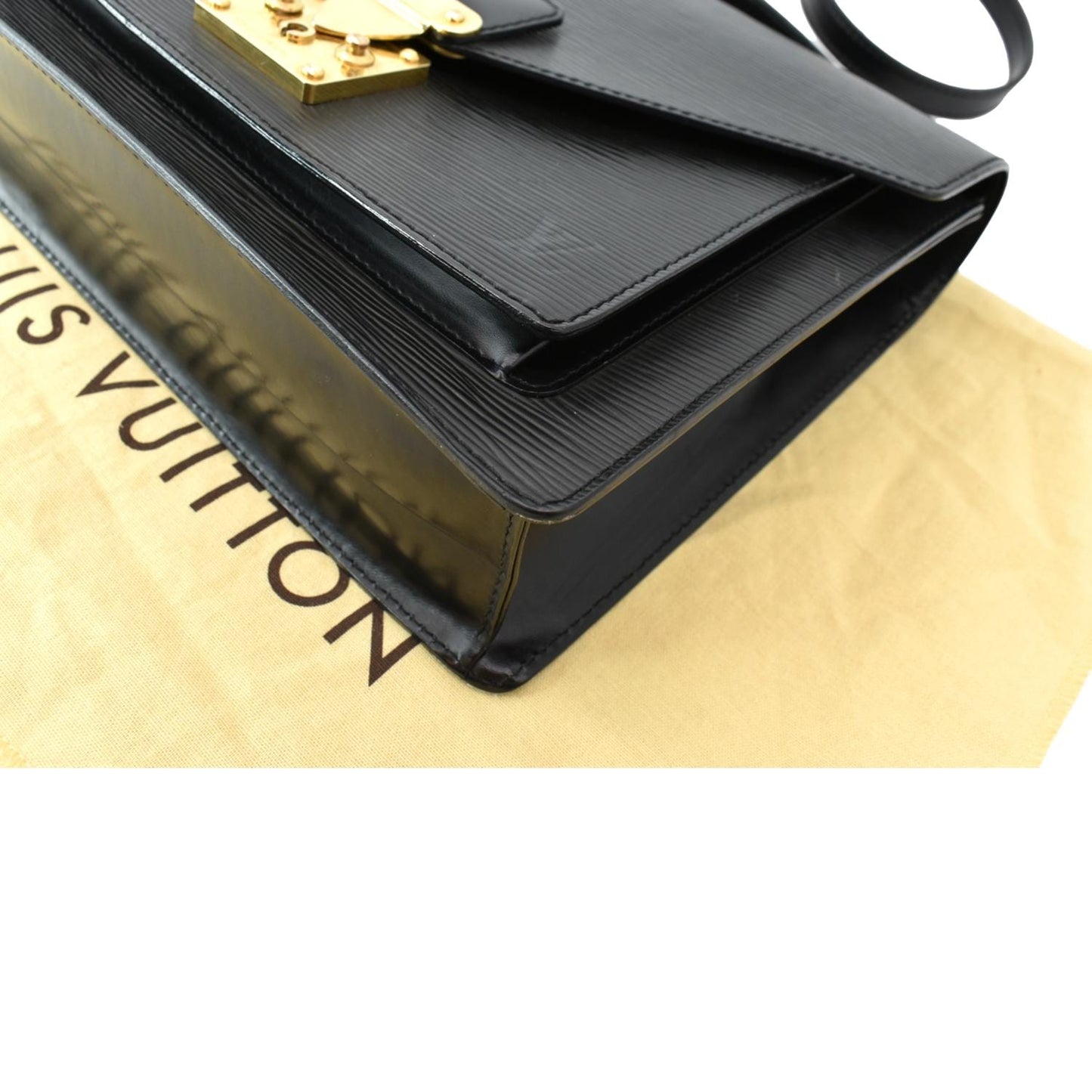 LOUIS VUITTON Monceau EPI Leather Crossbody Bag Black