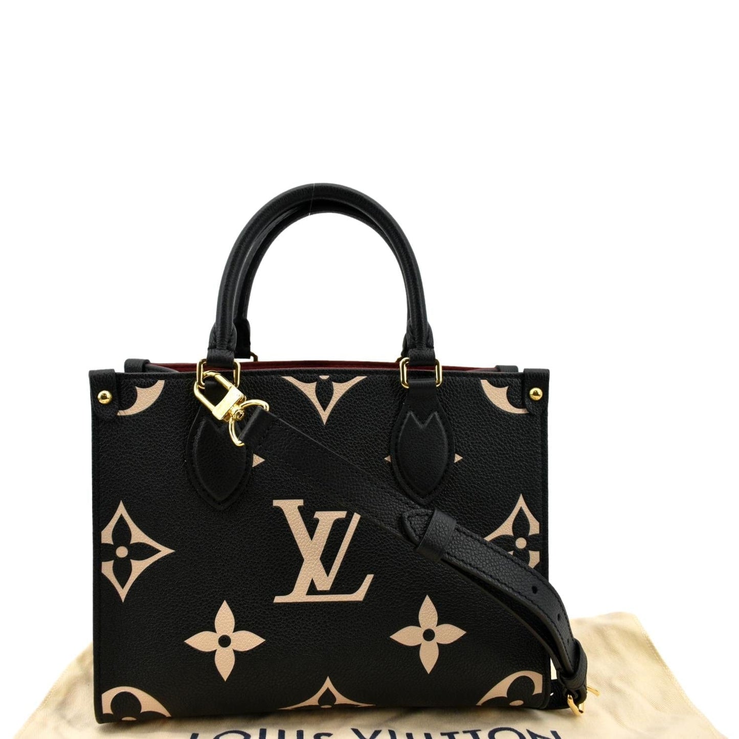 LOUIS VUITTON Onthego PM Bicolor Monogram Empreinte Shoulder Bag Black
