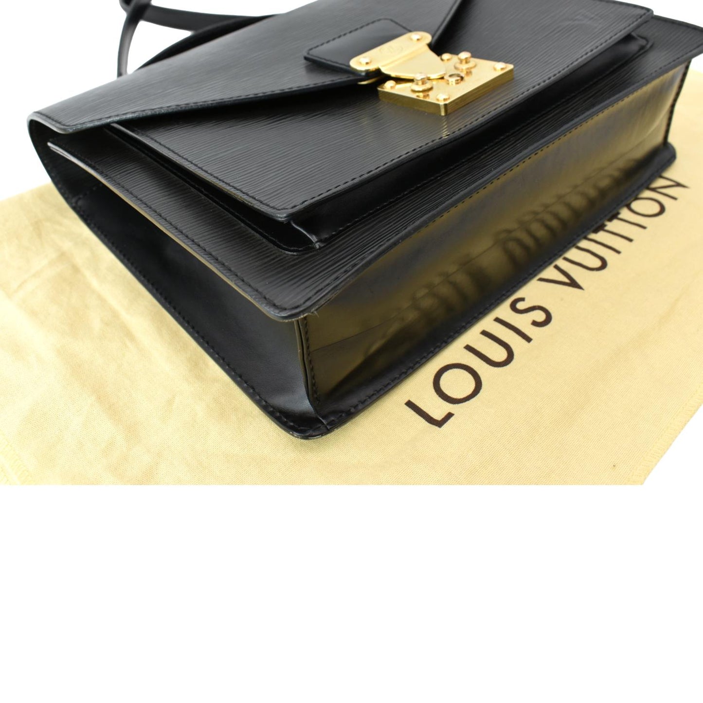LOUIS VUITTON Monceau EPI Leather Crossbody Bag Black