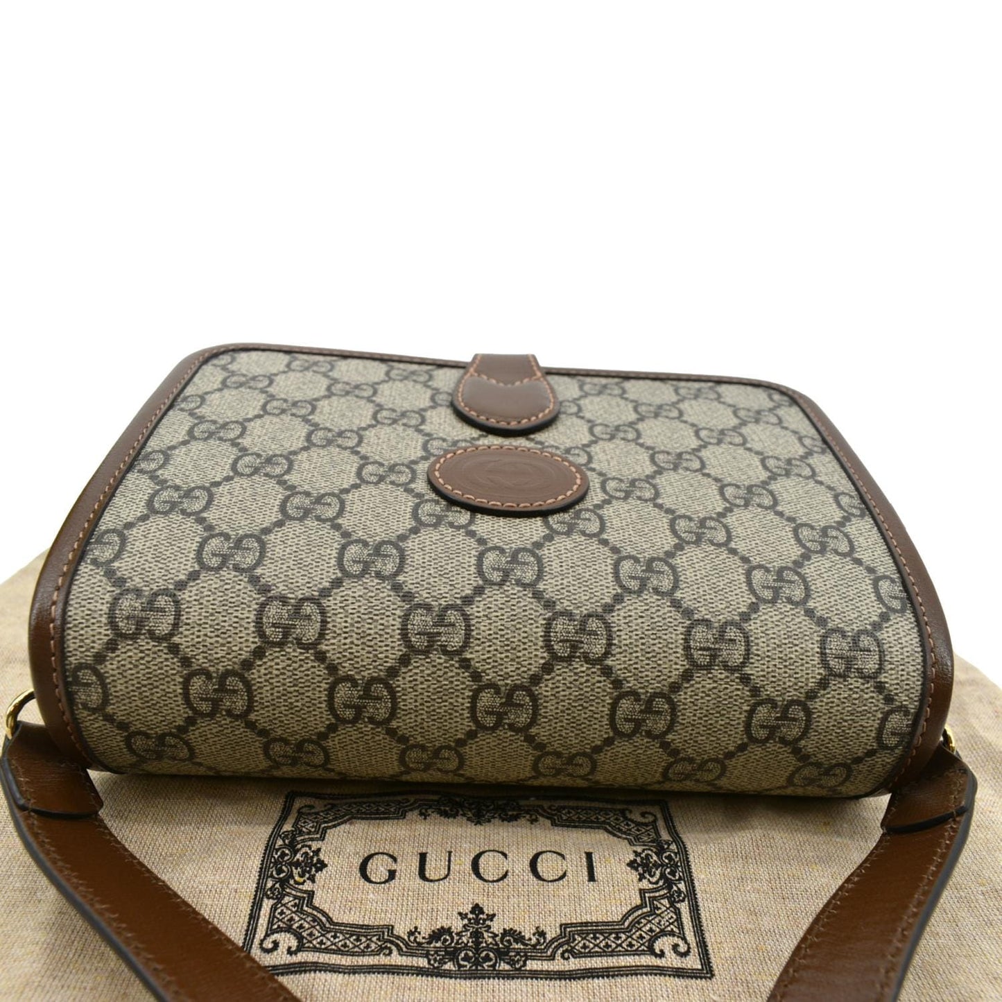 GUCCI Mini Interlocking GG ‎Supreme Canvas Crossbody Bag Beige 671620