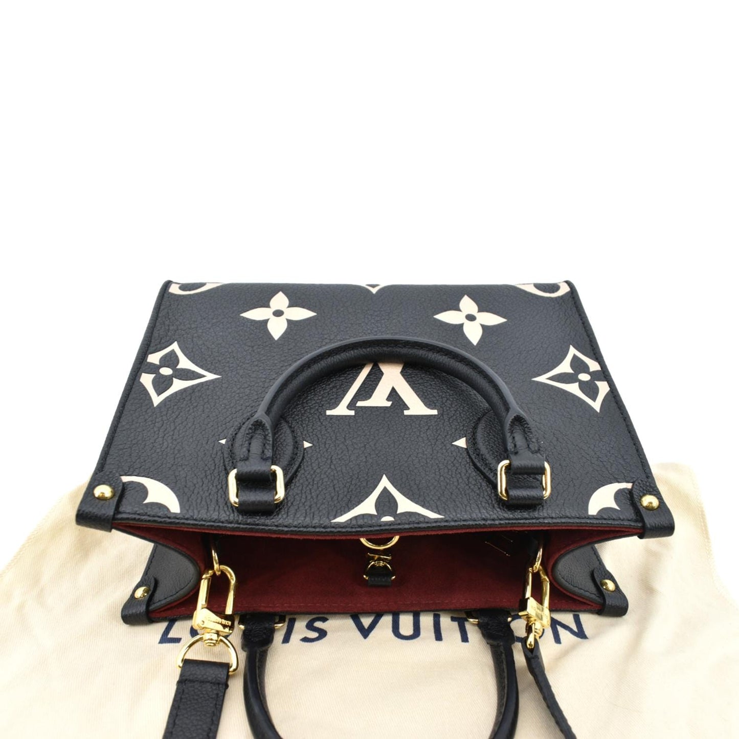 LOUIS VUITTON Onthego PM Bicolor Monogram Empreinte Shoulder Bag Black