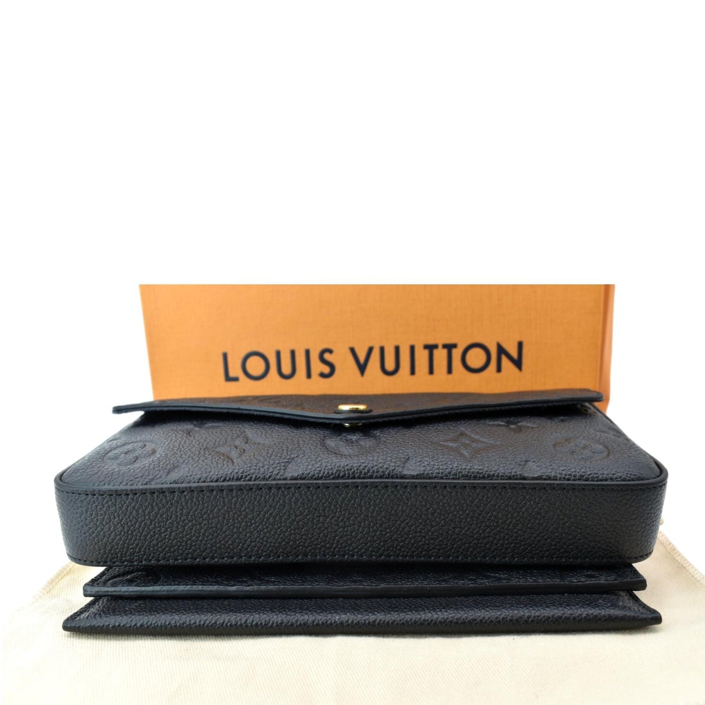 LOUIS VUITTON Felicie Monogram Empreinte Chain Pochette Crossbody Bag Black