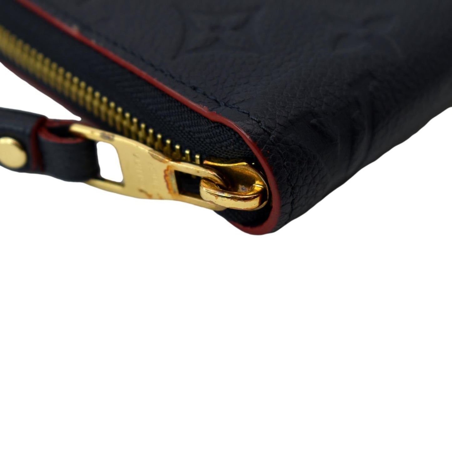 LOUIS VUITTON Monogram Empreinte Leather Zippy Wallet Navy Blue
