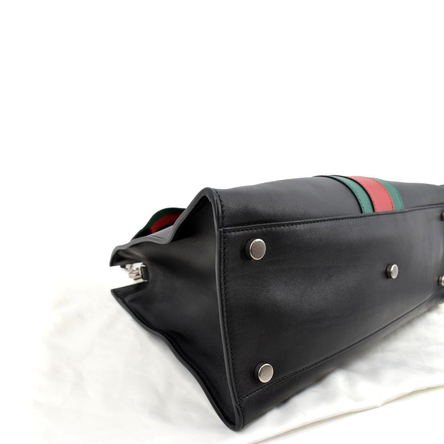 GUCCI Dionysus Leather Tote Bag Black 444167