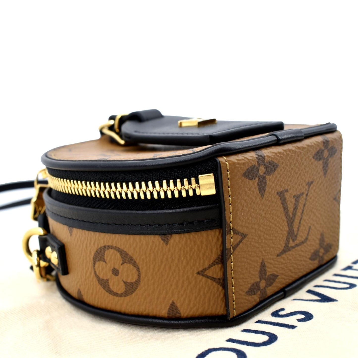 LOUIS VUITTON Boite Chapeau Mini Reverse Monogram Canvas Shoulder Bag Brown