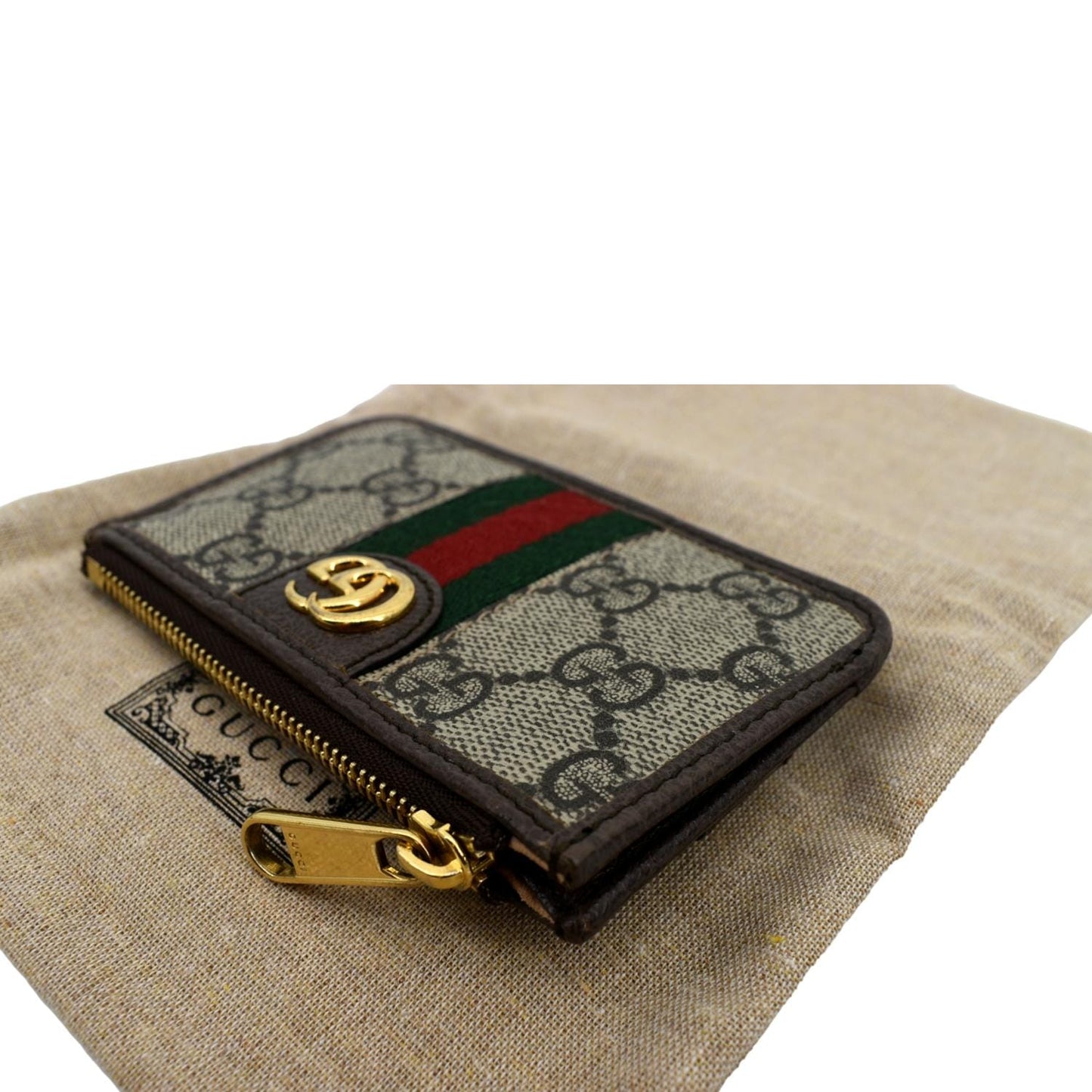 GUCCI Ophidia GG Supreme Canvas Card Case Brown ‎671723