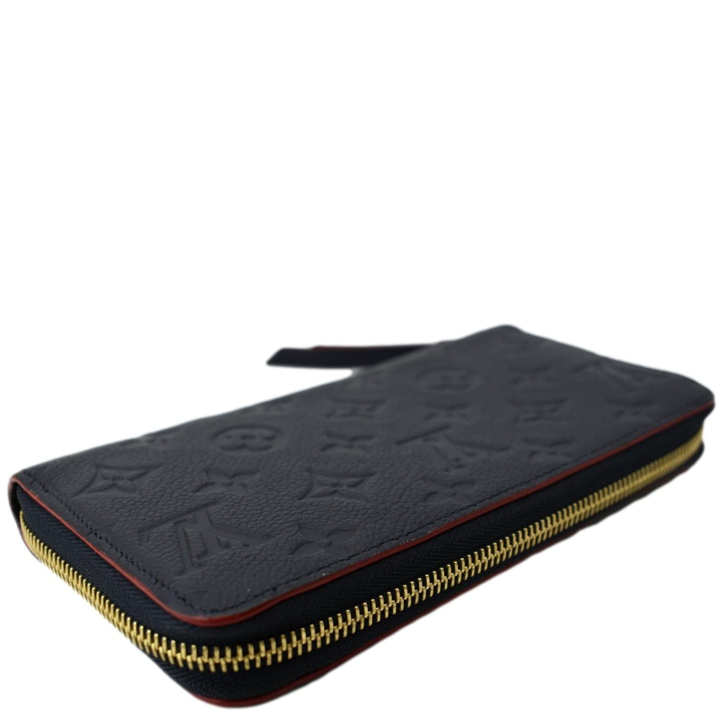 LOUIS VUITTON Monogram Empreinte Leather Zippy Wallet Navy Blue