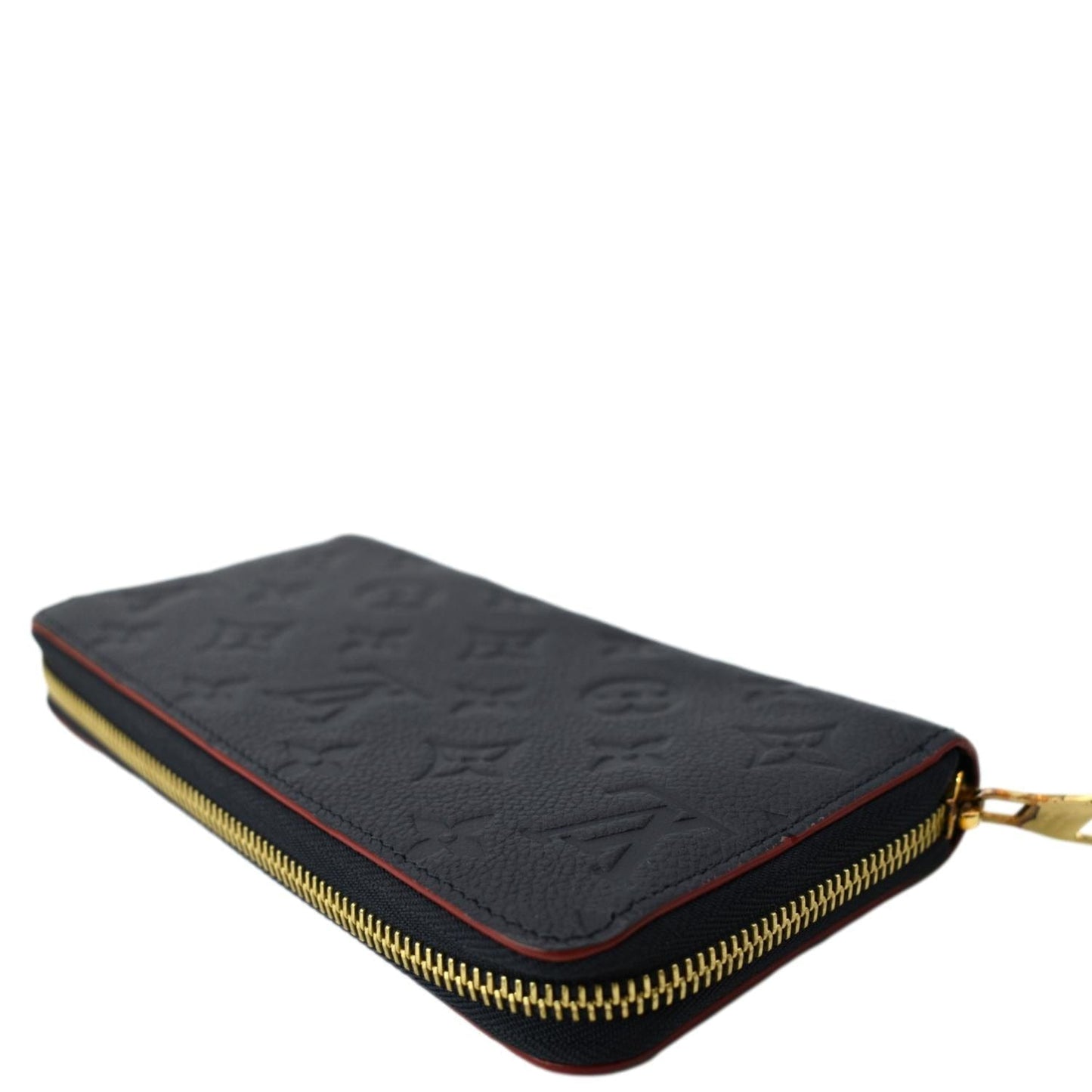 LOUIS VUITTON Monogram Empreinte Leather Zippy Wallet Navy Blue
