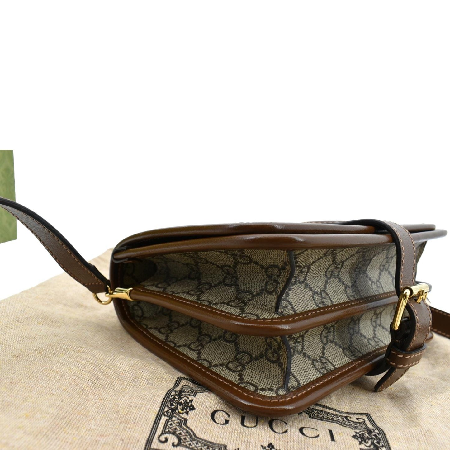 GUCCI Mini Interlocking GG ‎Supreme Canvas Crossbody Bag Beige 671620