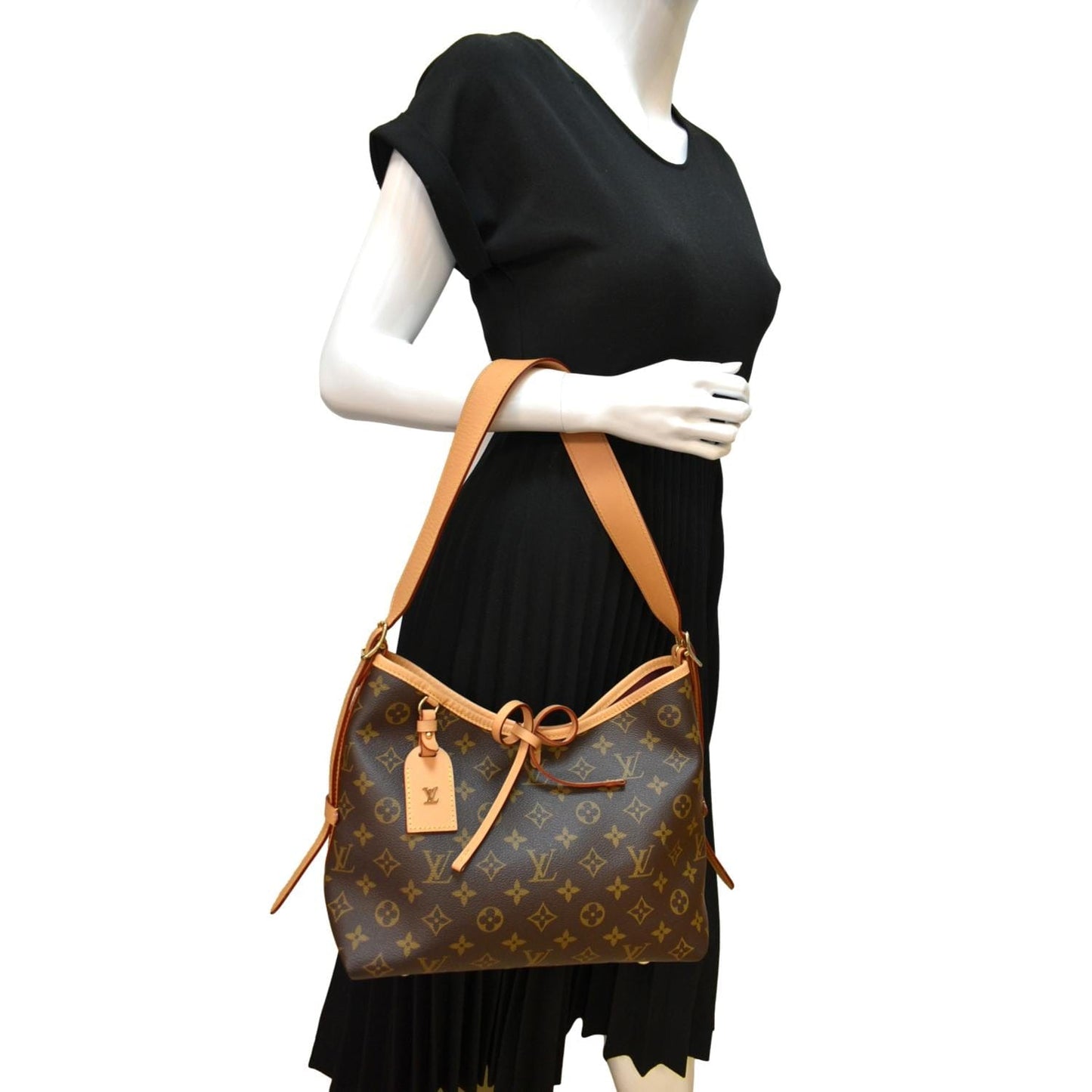 LOUIS VUITTON Carryall PM Monogram Canvas Shoulder Bag Brown