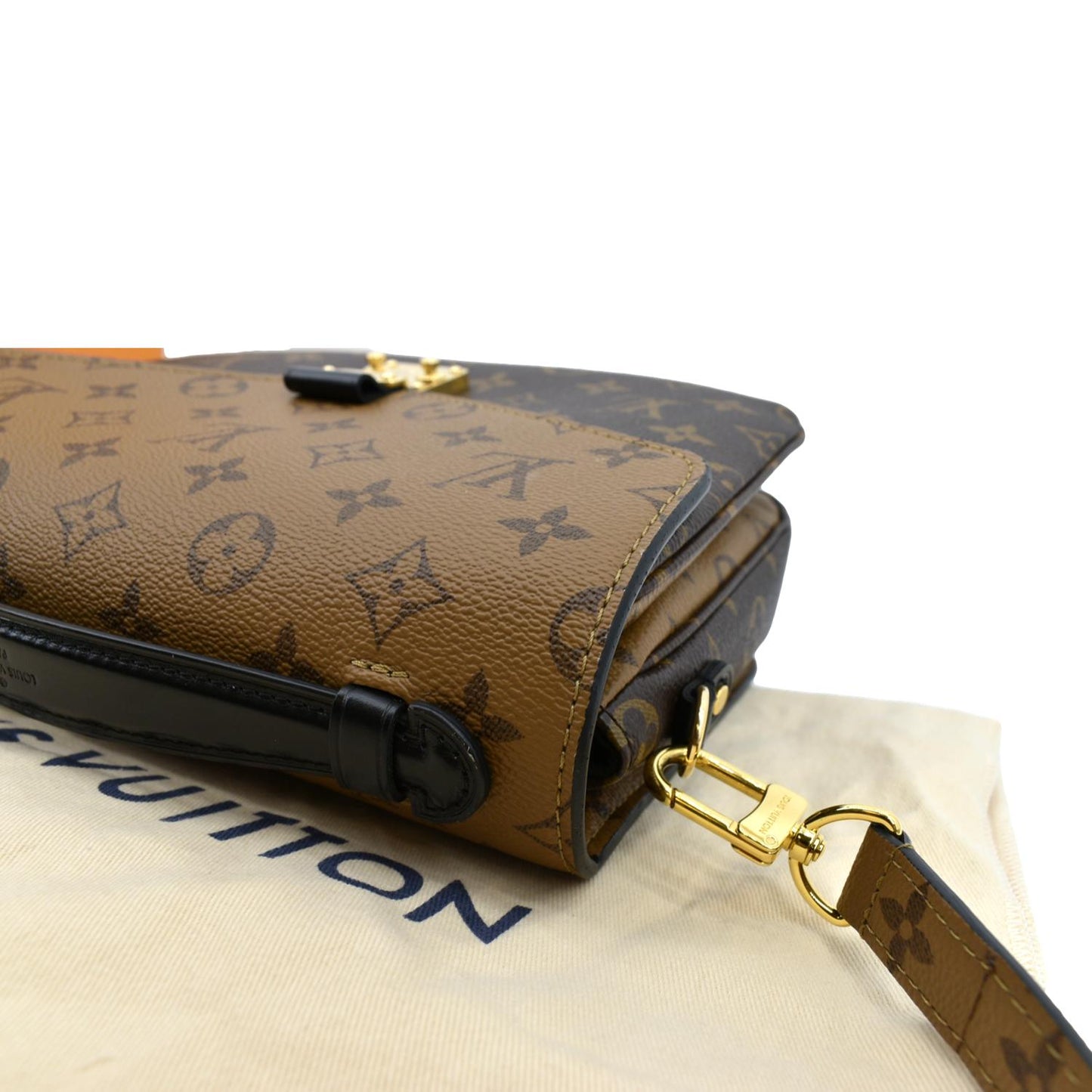 LOUIS VUITTON Metis Pochette Reverse Monogram Canvas Crossbody Bag Brown