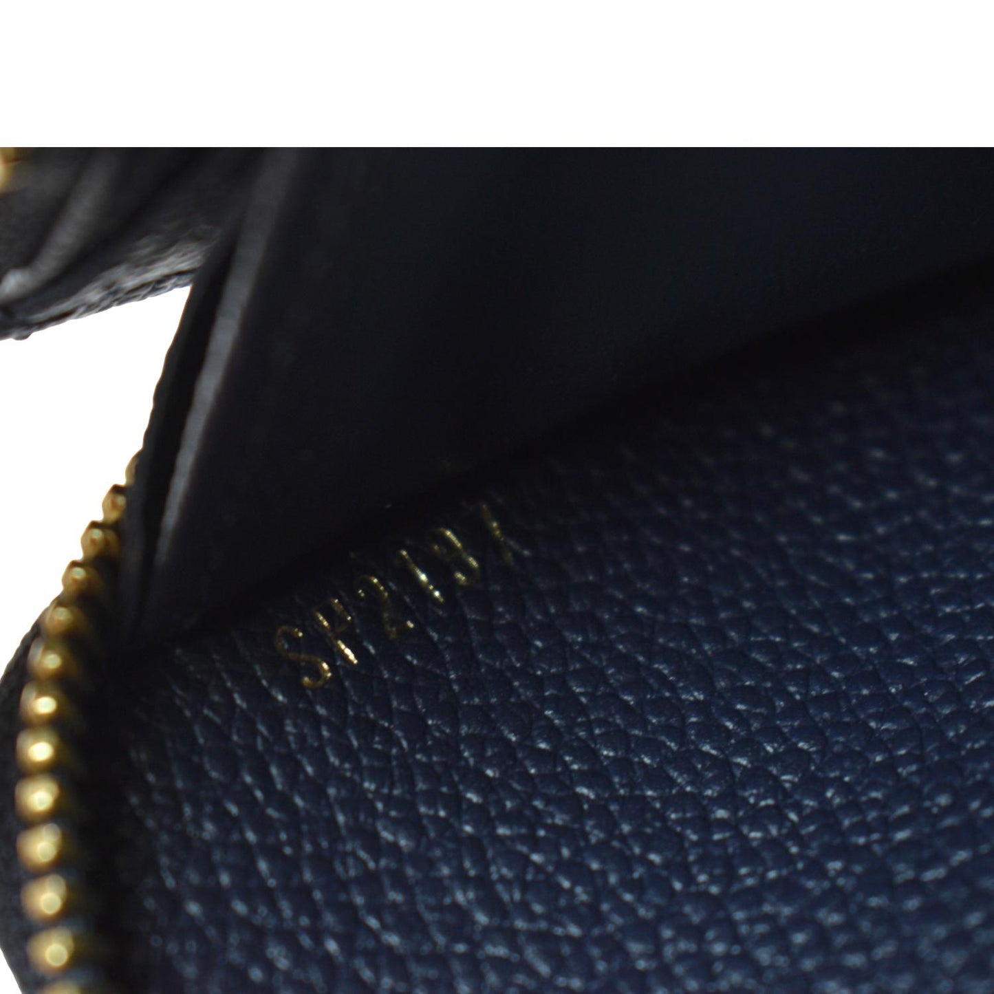 LOUIS VUITTON Monogram Empreinte Leather Zippy Wallet Navy Blue